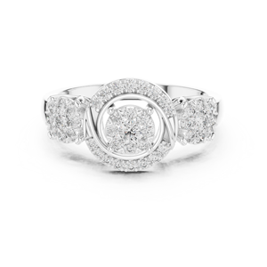 Anillo de Diamantes con Triple Flor Étnica Chapado en Oro de 10K de Lujo Forever Twist Jewels para Mujer - Product Image 4