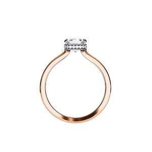 แหวนเพชรทรงเอเมอรัลด์สำหรับผู้หญิง สีเหลือง ชุบทอง 14k เครื่องประดับหมั้นแบบคลาสสิก ได้รับการรับรองจาก IGI - Product Image 3