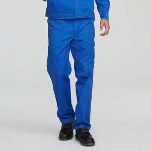 Men's Blue Reflective Polyester <b>Work</b> <b>Pants</b> <b>Black</b> Reinforced Knees Pockets Needle Detection High Visibility Safety CE Certified - Product Image 3