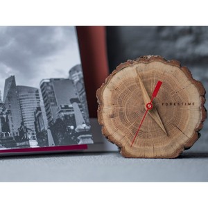 Horloges de bureau en bois, design circulaire rustique, fonctionnement à piles, mouvement à quartz, affichage à aiguilles, écologiques, décoratives - Product Image 6