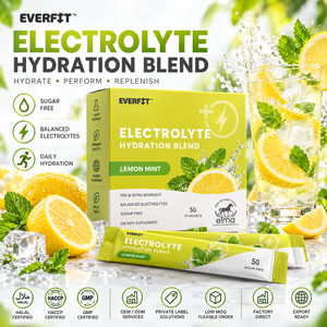 Poudre d'électrolytes alimentaires Elma 1KG Sans sucre ajouté 50 portions Formule d'hydratation et de réapprovisionnement en minéraux Sans OGM Lactosérum pour adultes - Product Image 1