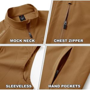Waterproof Men Golf Vest Stain Resistant Softshell Sport Body <b>Warmer</b> Quick Dry Performance Athletic Gilet Outerwear - Product Image 3