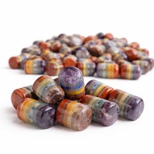 ชุดคริสตัลบำบัดธรรมชาติเจ็ดจักระ หินเจียรขัดเงาแบบหลายชั้น สำหรับการทำสมาธิเรกิ ปรับสมดุลพลังงาน ขายส่ง - Product Image 1