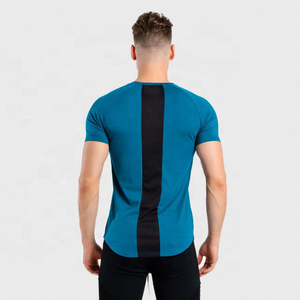 Ropa de vestir de calidad superior para hombre, camisetas de manga corta con cuello redondo, dobladillo curvo Delgado, jersey informal de hip hop, Camiseta lisa de algodón 100% - Product Image 6