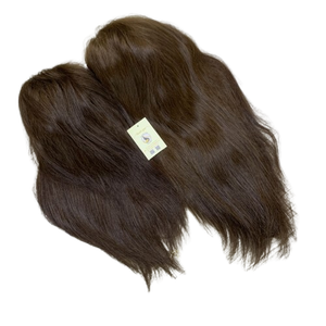 Perruques suisses en cheveux humains vietnamiens bruts bruns de haute qualité, noirs naturels, lisses naturels, avec closure en dentelle - Product Image 1