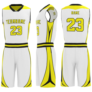 Ensemble de maillots de basket-ball personnalisés par sublimation, créez votre propre design avec le nom et le numéro de votre équipe, maille respirante, entraînement universitaire - Product Image 1