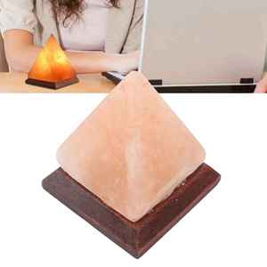 Lampe de sel de l'Himalaya sculptée à la main, style pyramide, artisanat traditionnel, décoration en coquille naturelle, respirante, pour mariage et décoration intérieure - Product Image 3