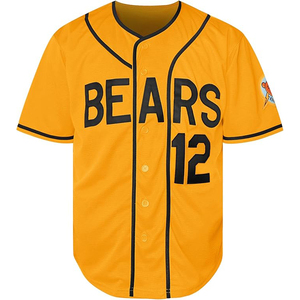 Vibrant Yellow Custom Sublimated <b>Baseball</b> Jersey Team Uniforms Sportswear with Contrast Black Pinstripe - Product Image 1