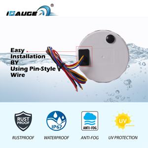 Nouveau tachymètre-compteur horaire 80 mm 12 V 24 V 0-3000 tr/min avec rétroéclairage LED 7 couleurs, cadran noir et bord chromé en acier inoxydable 316 pour voiture - Product Image 5