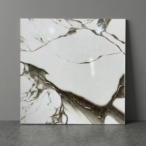 Carreaux de sol stratifiés effet marbre céramique gris et blanc brillant, étanches pour cuisine, 400x400mm (40x40cm) - Product Image 3