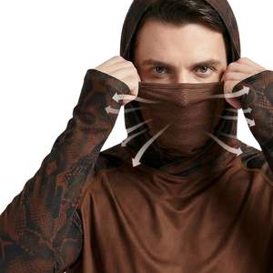 เสื้อตกปลาแบบสั่งทำพิเศษ ป้องกันแสงแดด พิมพ์ลายแบบซับลิเมชั่น MOQ ต่ำ เสื้อฮู้ดทีมตกปลาผ้าโพลีเอสเตอร์แห้งเร็ว พร้อมหน้ากาก - Product Image 4