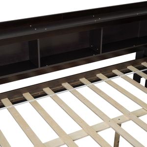 Letto a L a grandezza naturale Espresso con libreria, prese di corrente e porte USB, due cassetti - Product Image 6