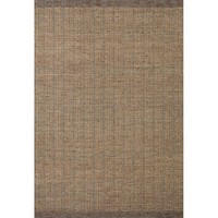 Tapis rectangulaire beige en jute tissé plat, avec envers antidérapant, style ferme, pour salon, épaisseur 0,2-0,4 po