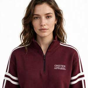 เสื้อสเวตเชิ้ตแขนยาวแบบสวมใส่สบาย ONE TEN Apparels คอซิป ¼  ทรงปกติ น้ำหนักเบา เหมาะสำหรับใส่ในฤดูหนาว - Product Image 4