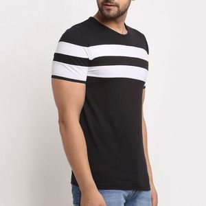 T-shirts pour hommes d'été tendance, personnalisables, décontractés et sportifs, T-shirts vierges haut de gamme, T-shirts à col rond pour hommes, T-shirts à col contrastant pour hommes, à prix abordable - Product Image 5