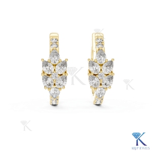 Pendientes de Aro con Diamantes Cultivados en Laboratorio CVD de Corte Brillante de KRUP JEWELS, Oro Sólido 100%, Certificados por IGI, Joyería Nupcial de Lujo - Product Image 4