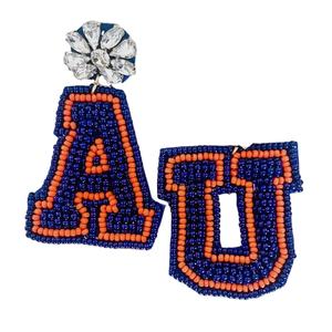 Haute Qualité À La Main Perlé Broderie Oklahoma Université Boucle D'oreille Exclusif Élégant Élégant À La Mode Fantaisie Premium De L'Inde - Product Image 3