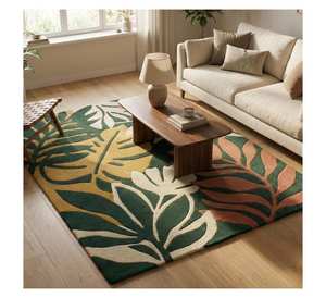 Alfombra Moderna con Diseño de Hojas Tropicales para Sala de Estar, Alfombra Decorativa Antideslizante para Interiores, Alfombra con Patrón Botánico para Dormitorio - Product Image 2