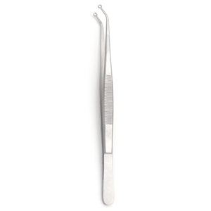 Pinza de Sutura Manual Premium de Acero Inoxidable, Punta Anillada Angulada de 1.6mm, 16cm, Pinza de Microcirugía Autoclavable y Duradera - Product Image 1