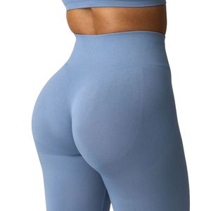 Wholesale Custom Women Soft Stretch Yoga <b>Leggings</b> OEM ODM High Waist Slim Fit Fitness Pants <b>Seamless</b> Activewear Manufacturer - Product Image 2