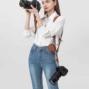 Arnés de Pecho Ajustable de Cuero con Correa Doble para Cámaras DSLR y sin Espejo, Equipo para Fotógrafos de Bodas - Product Image 2