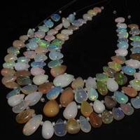 Nouvel Arrivage Gouttes d'Opale Éthiopienne Lisses Multicolores Effet Feu Pierre Naturelle 12x10 à 8x5MM Trou de 0.35MM pour Fabrication de Bijoux