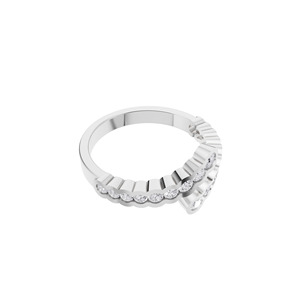 Aarinya <b>Open</b>-Wrap Scalloped IGI Certified Diamond Toi et Moi <b>Ring</b> The 925 Silver Solstice Continuum Floating Diamond <b>Ring</b> - Product Image 3