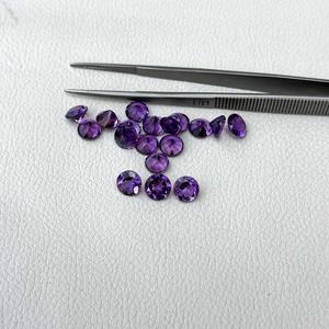 6mm naturel améthyste africaine ronde à facettes pierres précieuses en vrac pour bijoux de mode qualité supérieure fabricant en gros régulier - Product Image 2