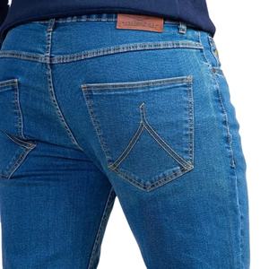 Salopette en jean taille mi-haute de haute qualité, coupe droite ajustée, extensible, avec trous, style streetwear personnalisé, pour homme, hiver, couleur unie, couleur personnalisable - Product Image 2