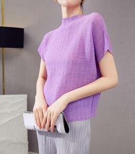 เสื้อเชิ้ตผู้หญิงแขนยาวคอกลมทรงมิดิ ดีไซน์จีบเรียบง่าย สไตล์วินเทจ ผ้าถัก รักษ์โลก ขายดีประจำฤดูร้อน - Product Image 2