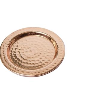 Ensemble de 4 sous-verres élégants en cuivre martelé avec finition polie, diamètre de 4 pouces - pour décorations de mariage - Product Image 1