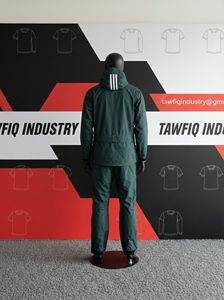 Combinaison de ski pour homme adulte, imperméable, isolée en polaire Tex, avec fermeture éclair, capuche, design rétro à panneaux, vert - Product Image 4