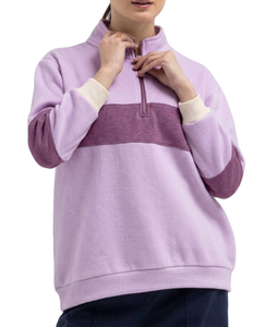 Sweat-shirt pull-over col roulé oversize léger 100 % coton pour femme, style streetwear, couleur unie, fabrication sportive, collection 2026 - Product Image 3