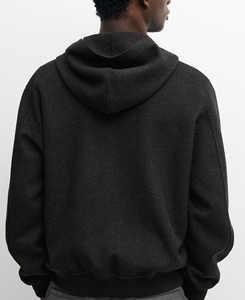 Veste à capuche zippée en polaire respirante noire unie pour femme, haute performance, manches longues, fermeture éclair intégrale, prix abordable, faible MOQ, collection 2026 - Product Image 3