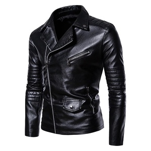 Chaqueta de Motociclista de Cuero con Cremallera Metálica Resistente al Viento para Hombre, en Materiales de Primera Calidad, Chaqueta de Alta Calidad en Tallas Grandes para Hombre - Product Image 3
