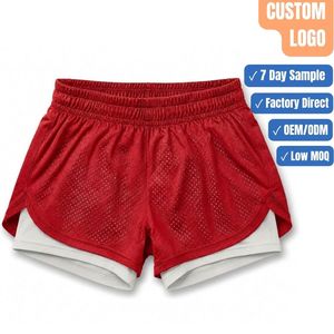 High Airflow Open Hole 150GSM 2 in 1 Mesh Breathable Sport Shorts OEM ODM Wholesale - Product Image 1