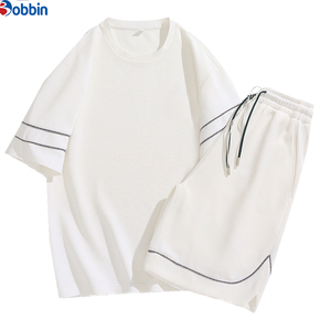 Custom New Fashion Summer Set With <b>Strips</b> shorts set Unisex Trendy Summer Men's Short Sleeve Suit Fashion Casual Sports Suit - Product Image 1