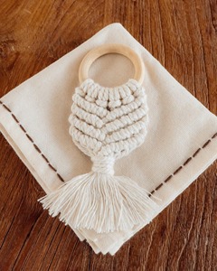 Minimal <b>White</b> Macrame Napkin Ring Suitable For Party Restaurant Hotel Cafe <b>Dining</b> <b>Table</b> And Elegant <b>Table</b> Decor Accessory - Product Image 3