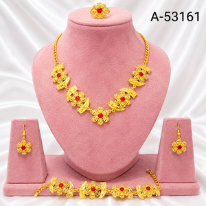 Fashion Statement MOLL JEWELLERS Trendy Certified Wedding Jewelry Set Gold Plated Lab Created Zircon 18-inch Snake Necklace - Product Image 1