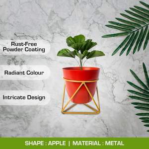High Quality Durable Metal Iron 2 Color Planter <b>Flower</b> <b>Pot</b> Net Type Stand <b>Large</b>/Small Garden/Home Application Floor Usage - Product Image 5