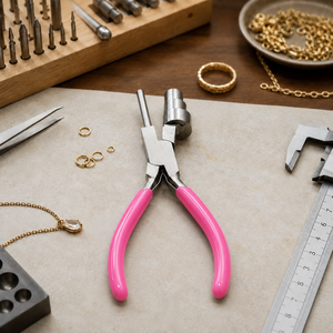 Pince à boucler multi-barils en acier inoxydable avec poignée rose, 13mm 16mm 20mm, outil de bijouterie pour la création de boucles de fil, anneaux et pendentifs DIY - Product Image 6