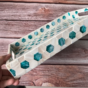 Bandeja de Servir de Nácar PERFECT ENTERPRISES: Bandeja con Incrustaciones de Nácar Hecha a Mano - Product Image 4