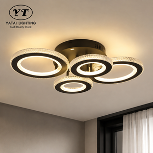 Plafonnier LED moderne à intensité variable avec télécommande, surface en fer acrylique tricolore, pour salon, chambre à coucher, 40W - Product Image 1