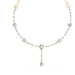 The Seraphina Cluster <b>Statement</b> <b>Necklace</b> | Gold Geometric and Diamond Mosaic Collar - Product Image 3