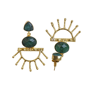 Boucles d'oreilles pendantes en pierre avec corindon, bijoux de mode - Product Image 4