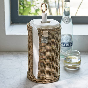 Handmade round rattan paper holder tissue storage <b>box</b> desk & <b>vanity</b> lidded basket organizer - Product Image 4