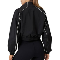 Veste coupe-vent en polyester froissé de qualité supérieure pour femmes, style streetwear cool, logo personnalisé, coupe courte, maille imperméable, nylon écologique