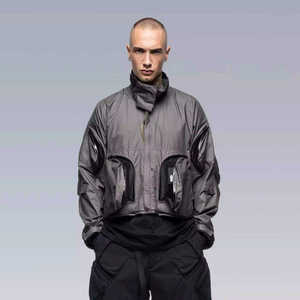 Men's Techwear Jacket Waterproof Tactical Windbreaker Urban Cyberpunk Streetwear Cargo Multi-Pocket Windproof Outdoor <b>Coat</b> - Product Image 1