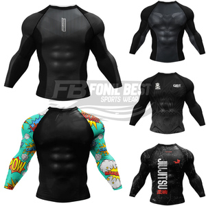 เสื้อรัดกล้ามเนื้อแขนยาว MMA ผ้าสแปนเด็กซ์/โพลีเอสเตอร์ 220 กรัม ระบายอากาศได้ดี เป็นมิตรกับสิ่งแวดล้อม แห้งเร็ว พิมพ์ลายดิจิตอลตามสั่ง พร้อมโลโก้ด้านหน้า - Product Image 4