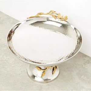 Elegante Soporte de Metal para Pastel con Diseño de Rama de Rosa en Plata y Oro, de la Mejor Calidad, para Decoración de Bodas, Fiestas y Hogar, en Oferta - Product Image 4